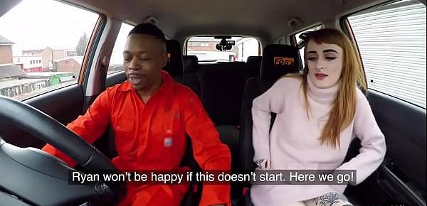  Ginger brit publicly fucked in interracial duo